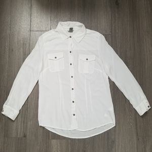 Forever 21 white button down blouse
